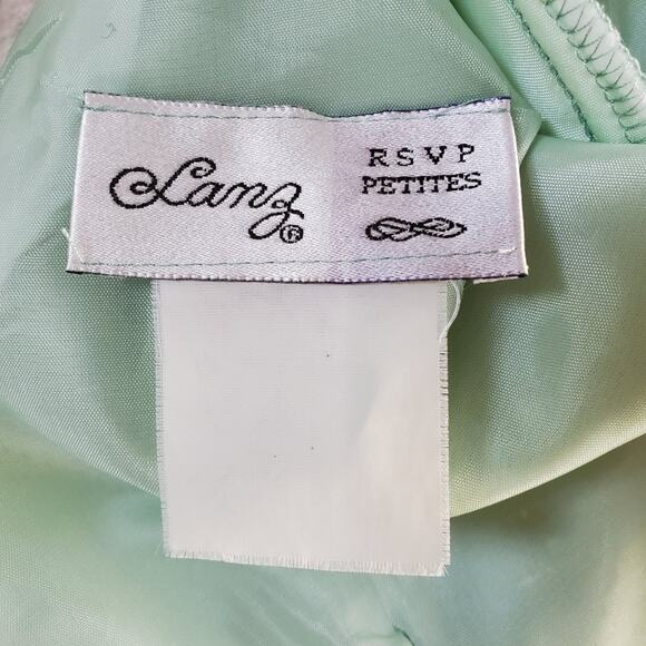 Vintage 80s Lace Dress Mint Green White XS - Picture 7 of 7